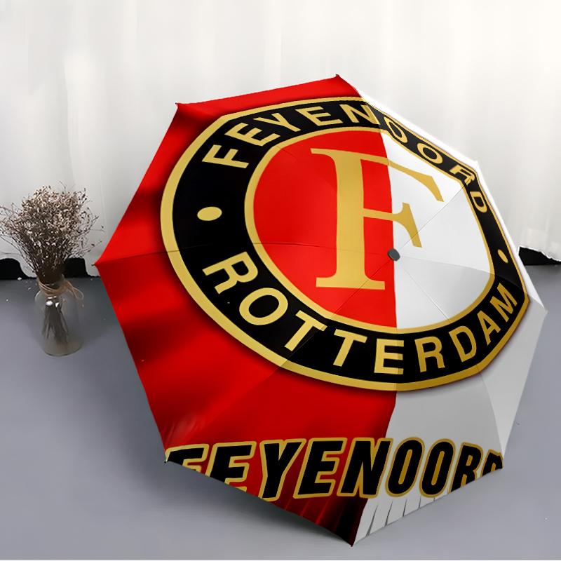 Printed Feyenoord Rotterdam logo Printed Folding Umbrella,Outdoor,Leisure,And Travel Umbrella,Durable Umbrella Fabric,Birthday And Holiday Gift