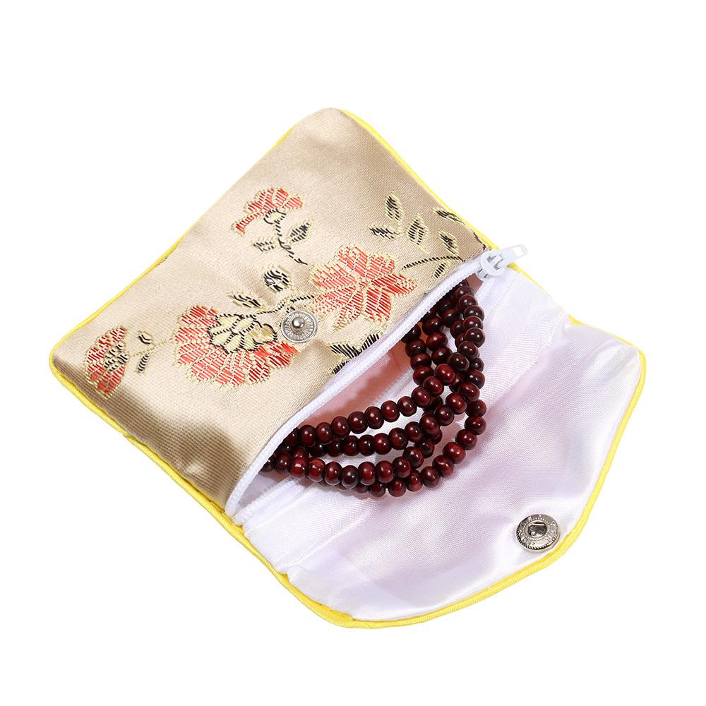 Brocade Portable Handmade Zipper Jewelry Bag Storage Pouch Snap Case Embroidery Bag