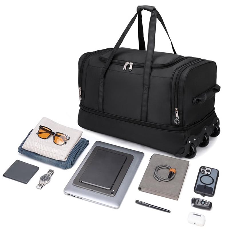 Новая складная сумка-тележка большой вместимости, расширяемая, из ткани Оксфорд, многослойная, дорожная сумка унисекс для переезда