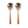 Stainless Steel and Copper Made Serving Spoon Set Metal Kitchen Dining and Cutlery | Steel and Copper Metalic Finish