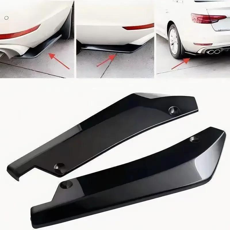 Universal Car Rear Bumper Lip Diffuser, Carbon Fiber Style Anti-Crash Corner Spoiler Canard Trim for Car SUV