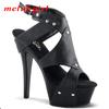 Women's Shoes High Heel Sandals Summer Fish Mouth High Heel Shoes Thin Heel Nightclub 15cm Heel 5cm Platform YKC
