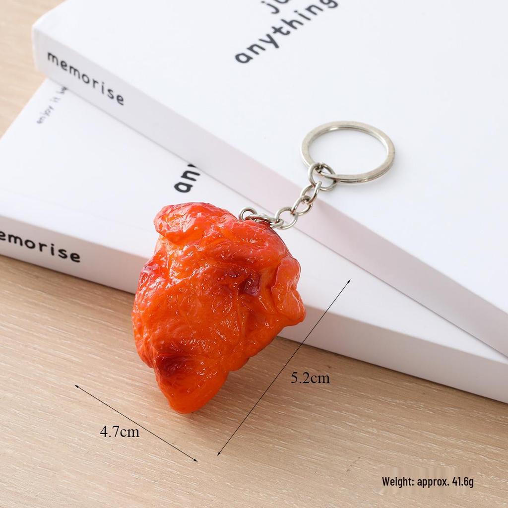 PVC Fried Chicken & Cola Keychain - Play Food Model Including Drumsticks, Wings, Nuggets