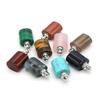 1Pc Flat Cylindrical Natural Stone Perfume Bottle Pendant, Reiki Healing Crystal Gems Charms for DIY Necklace Hanging Decorative Jewelry Making Crafts