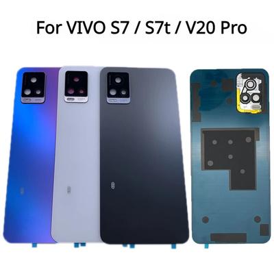 Задняя крышка для VIVO S7 S7t V20 Pro, крышка батарейного отсека, стекло, ремонт корпуса задней двери, замена объектива камеры