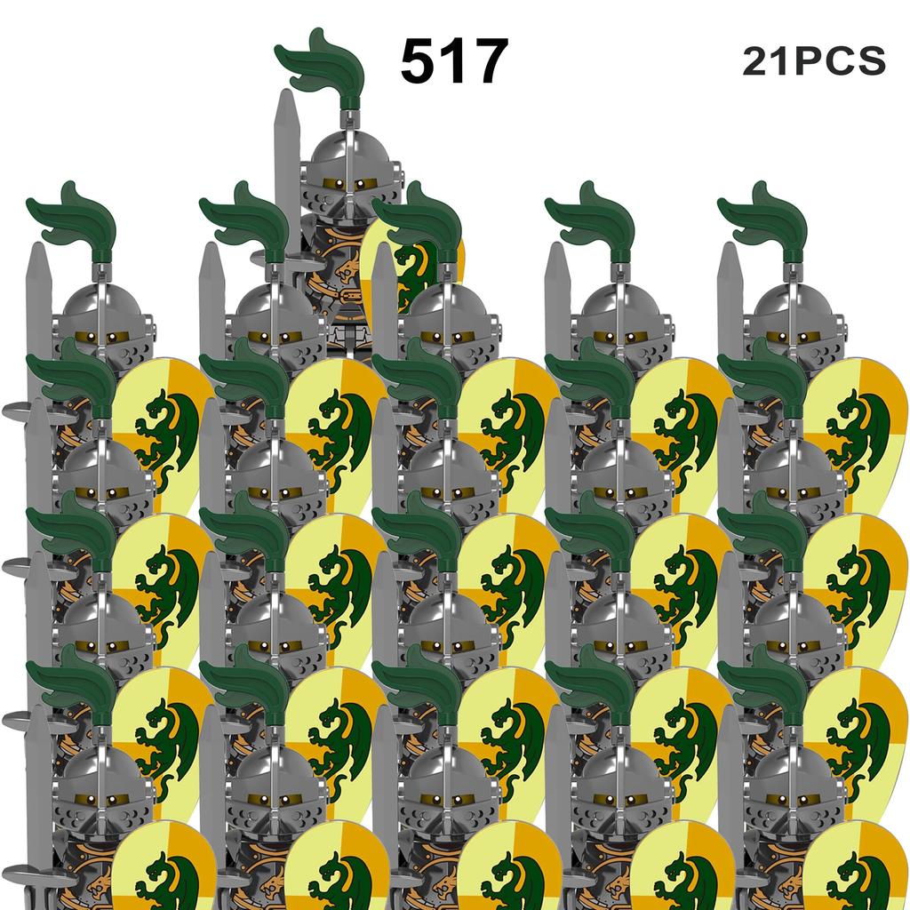 MOC средневековые военные армейские строительные блоки, римский солдат, меч, фигурки, рыцари, щит, оружие, аксессуары, кирпичи, игрушки