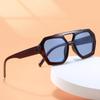  Vintage Square Sunglasses for Women Men Thick Frame Double Bridges Eyewear Female Fashion Polygon Sun Glasses