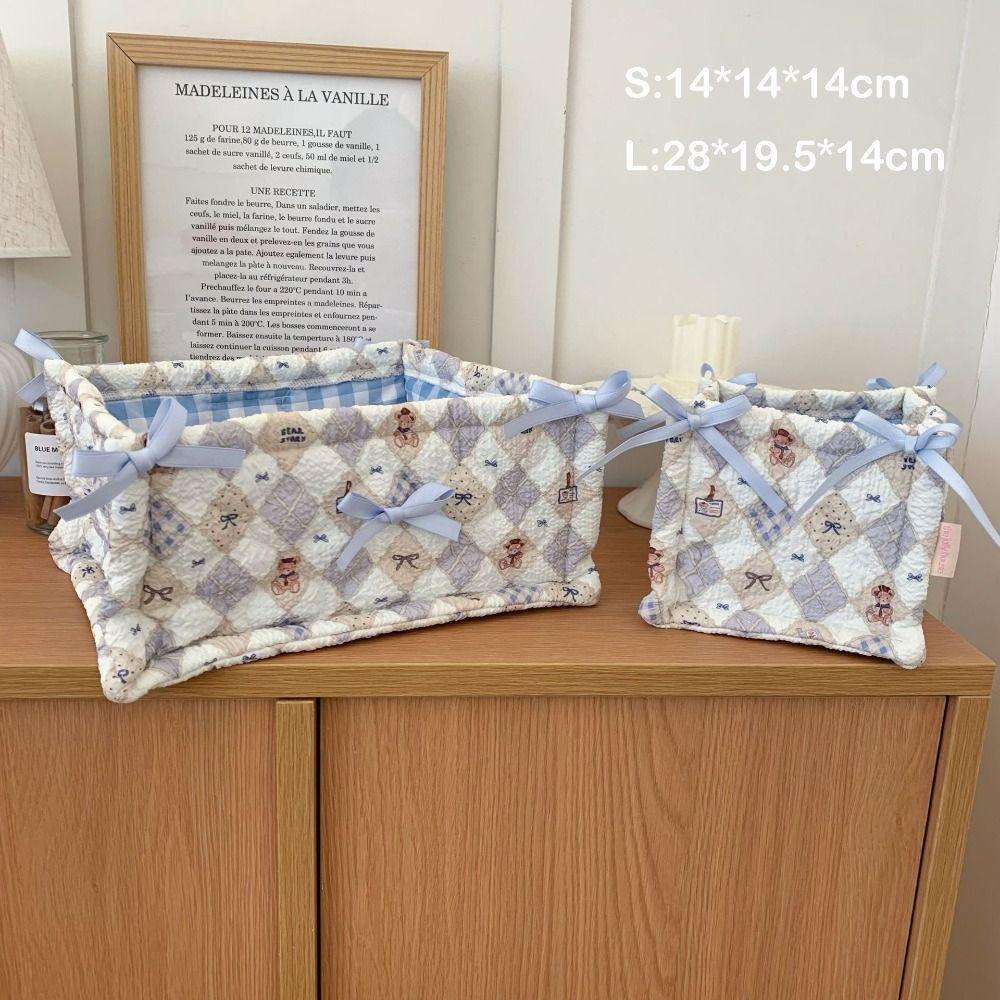Square Storage Box Bear Pattern Organizer Box New Desktop Storage Basket  Home Decoration
