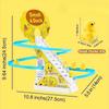 6-Piece Duckling Stair Climbing with Lights and Music, Fun and Cute Duck Slide Toy Set, Easter Gift for Children, Plastic, Yellow.