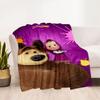 Masha Bear Blanket Soft Warm Cozy Suitable for Picnics Seaside Chair Four Seasons Multipurpose Playful Design Best Holiday Gift for Friends Family