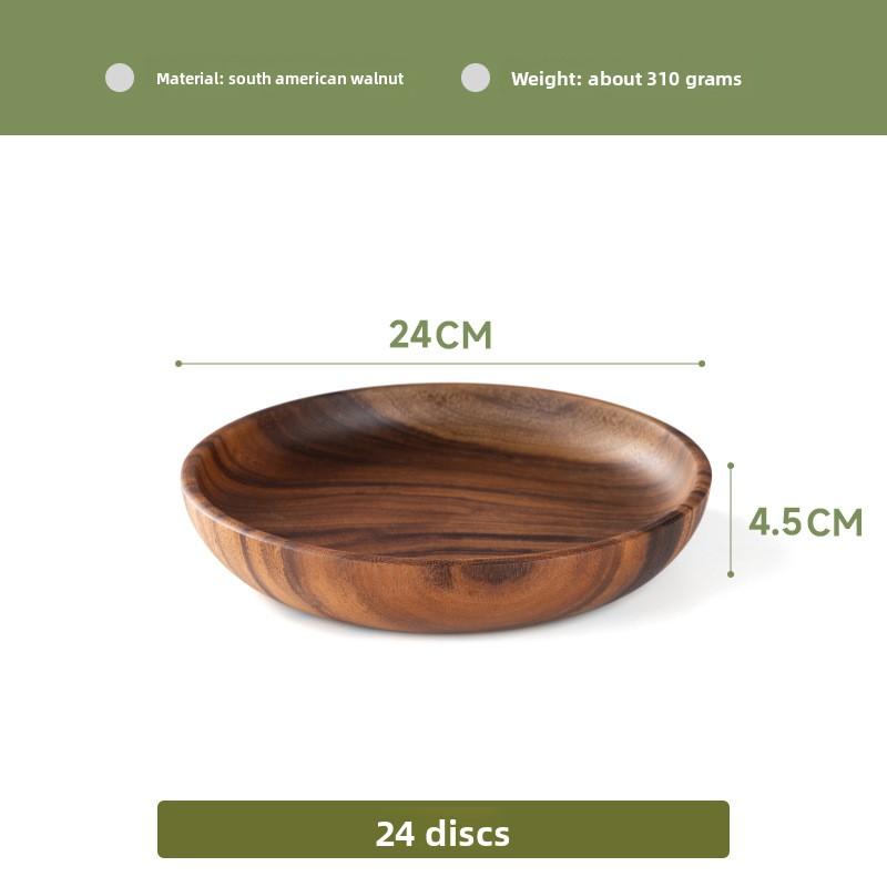 Орех Китайская Деревянная Тарелка Круглая Фруктовая Тарелка Тарелка для Дим Самов Поднос для Хранения Закусок Дома Поднос из Дерева Акации