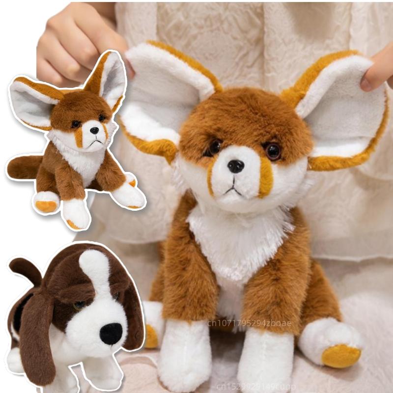 Kawaii Imaginative Play Animal Fox Plush Doll Large Size Eared Basset Dog And Fennec Fox Plush Doll Home Decor Birthday Celebration Perfect Gift