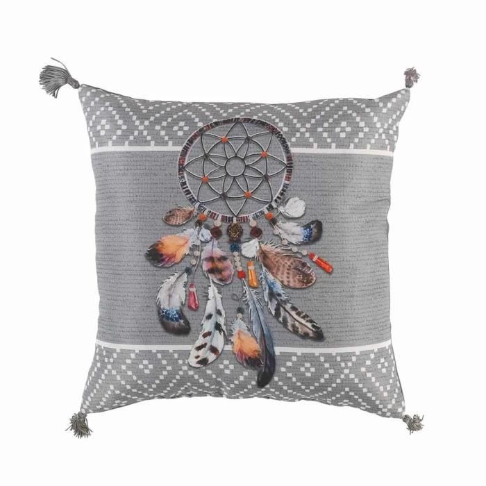 Coussin - Nomade - Gris - 40 X 40 Cm - Intérieur 100% Polyester - Confort Optimal