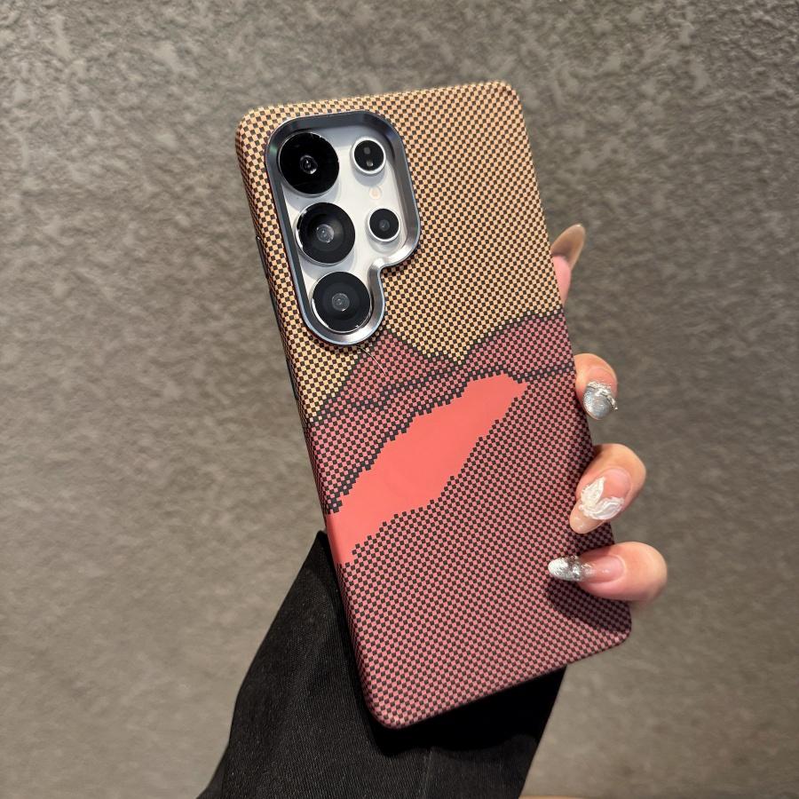 Стильный цветной магнитный чехол из кевлара и углеволокна для Samsung Galaxy S25 S24 Ultra S23 Plus, защитный чехол из твердого пластика, противоударный