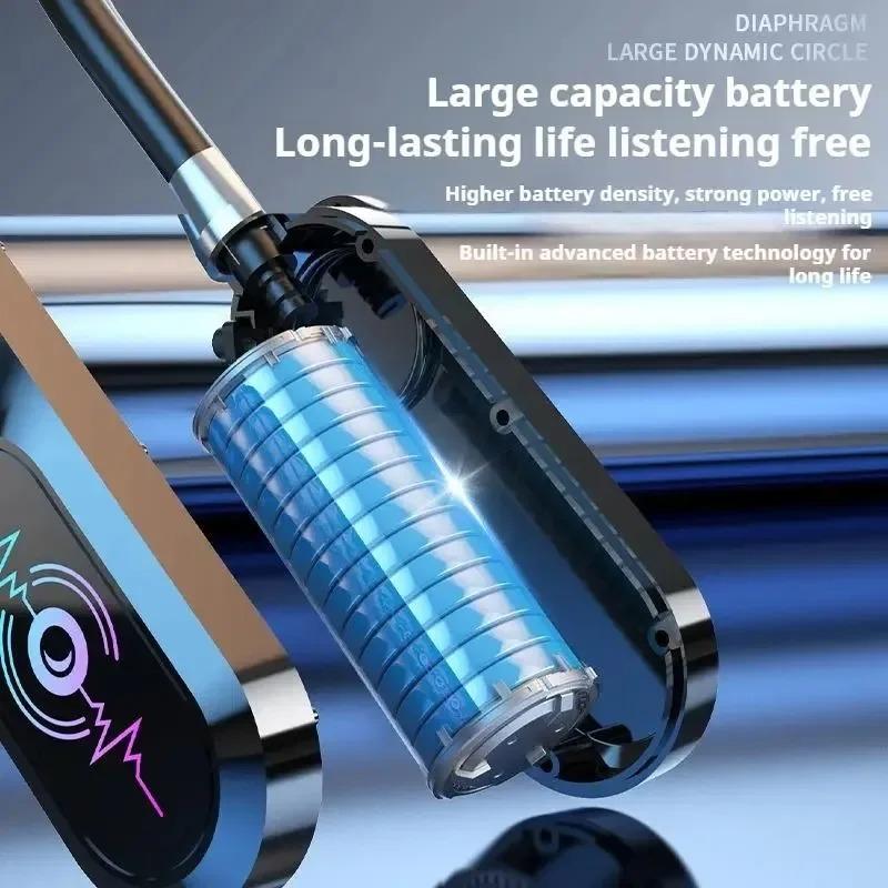 Беспроводные наушники-шейный ободок, HD-экран, Bluetooth 5.4, наушники Hi-Fi стерео, водонепроницаемые спортивные наушники, поддержка TF-карты