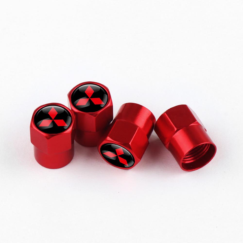 Car Emblem Wheel Tire Valve Caps Tyre Rim Stem Dustproof Covers For Mitsubishi Outlander Pajero Lancer Eclipse Cross Ralliart EX