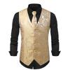 Mens Slim Fit Jacquard Vest Formal Events Host Wedding Performance 2026