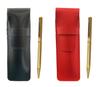 Тонкая ручка из коровьей кожи, черная и красная, шестигранная вращающаяся, латунь, золото Hori, шариковая, золотой корпус, набор, ручка, ASBR-6KSBP-K