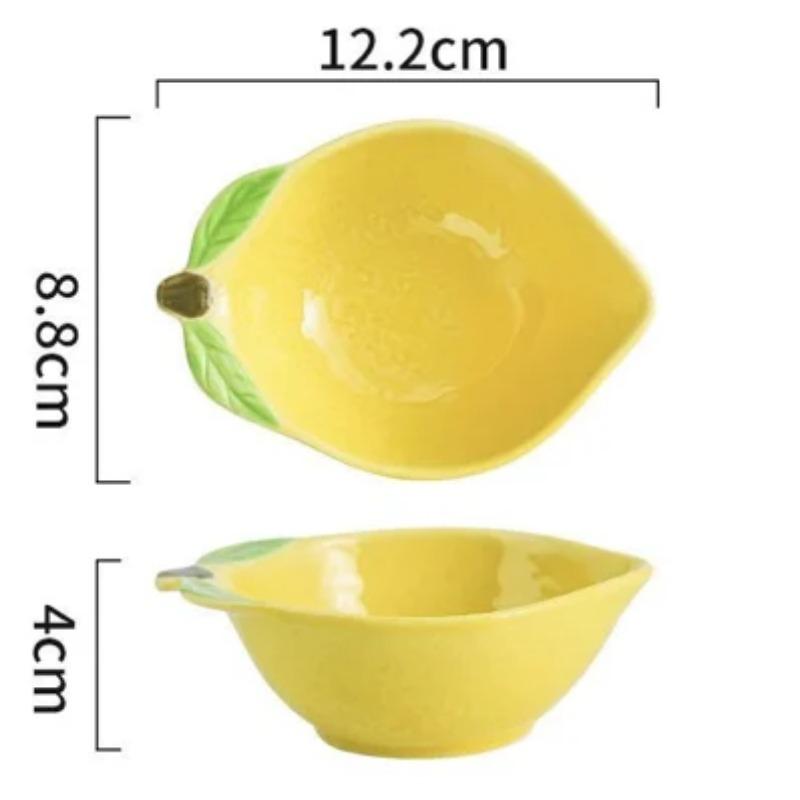 European Lemon Shape Dinner Plate Creative Cute Sauce Dish Ceramic Kitchen Tableware Dessert Breakfast Plate Rice Soup Bowl