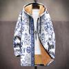 Men's Fleece Cardigan Coats 3D Print Chinese Style Plush Thick Winter Jackets Casual Streetwear Clothing