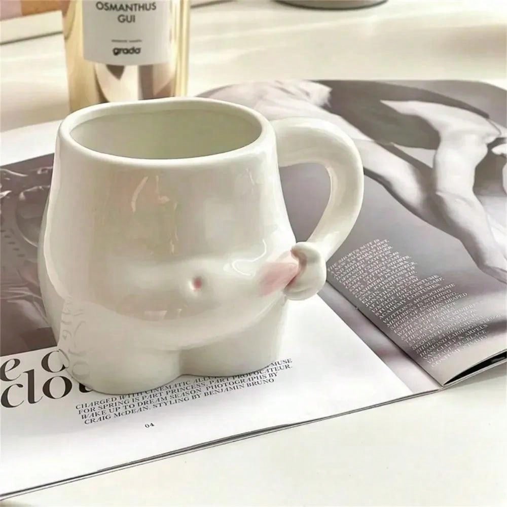 Cute Pinch Belly Cup Ceramic Milk Coffee Cup Creative Birthday Funny Water Cup Unique Design Sense Mark Cup
