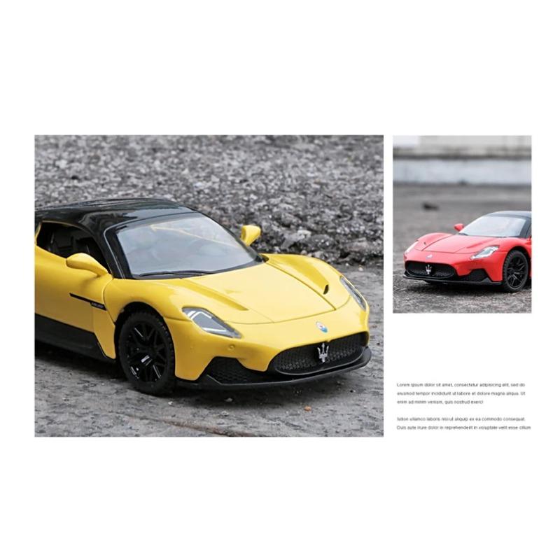 Масштаб 1/32 Сплав Спортивный автомобиль Купе Maserati MC20 Литая металлическая модель Звук и свет Игрушка с инерционным механизмом Украшения для рабочего стола компьютера Детский подарок