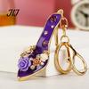 High Heel Purse Charm Rhinestone Rose Keychain, Sparkling High-Heeled Shoes Key Ring, Keyring Pendant Bag Backpack Hanging Decor Charm, Gift for Women