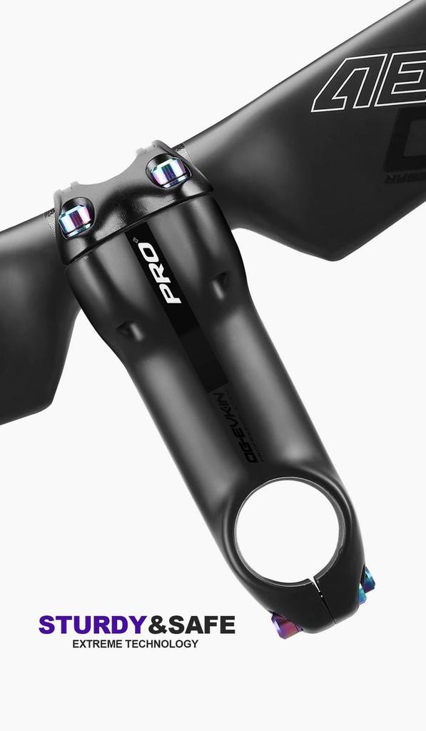 Легкий вынос руля PRO Carbon с титановыми болтами от Titanium Road Bike. Идеально подходит для кастомизации для гонок по подъему. (БС-004) OG-EVKIN t1000, 10°, 31,8 мм,