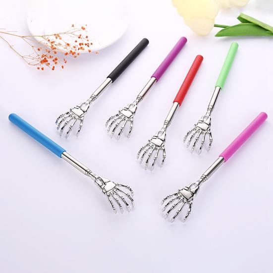 Extendable Stainless Steel Ghost Hand Back Scratcher Portable Telescopic Claw Massager Tool Funny Gift for Seniors Dad Men Women