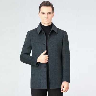 Двустороннее кашемировое пальто мужское зимнее новое пальто с лацканами для среднего и пожилого возраста деловое повседневное кашемировое шерстяное пальто