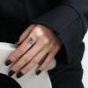 Серебряное кольцо S925 стерлинговое, ретро, тайское, в форме сердца, черненое, для женщин - Европейский стиль, состаренное покрытие.