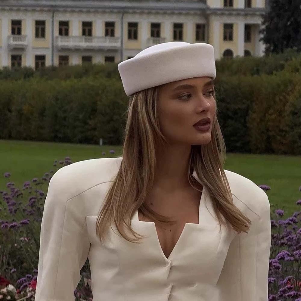 French Style Pillbox Hat Vintage Looking Formal Hat Airline Stewardess Caps Performances