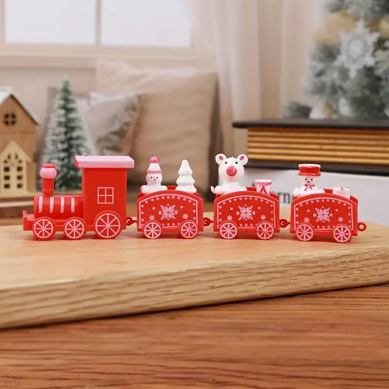 1-10PCS Small Christmas Train Decoration Cute Mini Ornament for Holiday Cake Topper Party Display and Festive Children Gift