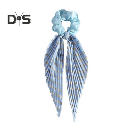 Лента для волос с бантом, декоративная плиссированная тканевая резинка для волос, укладка фиксированных волос, без плавающего кольца для волос, модные аксессуары для волос