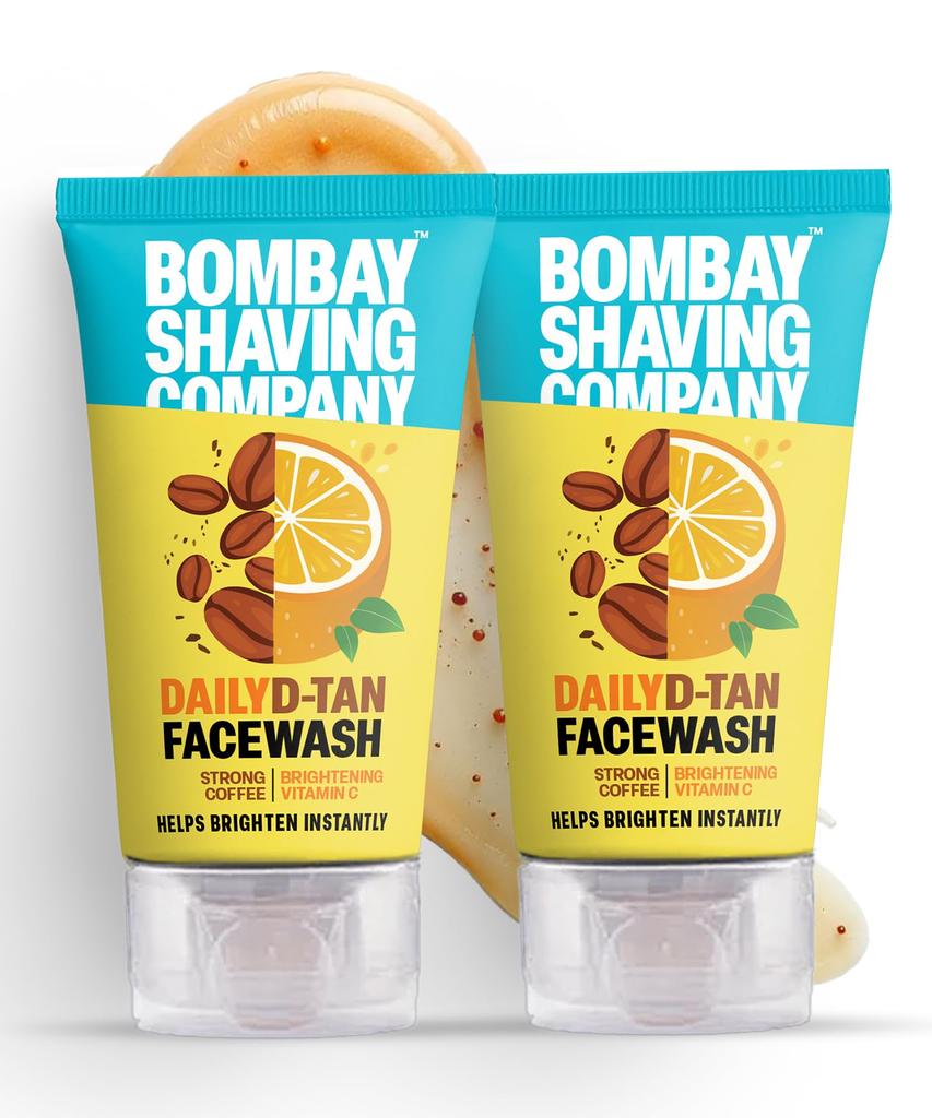 Bombay Shaving Company Ежедневное средство для умывания от пигментации - Набор (2 х 100 г) | Кофе и Витамин С | Удаление загара и осветление | Удаляет солнечный загар, грязь и загрязнения