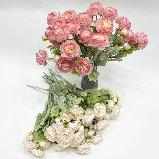 Искусственный пион со стеблем 3 головки Реалистичный искусственный цветок Свадебный стол для домашнего офиса Центральная часть Искусственная цветочная ветка Цветочная композиция Украшение