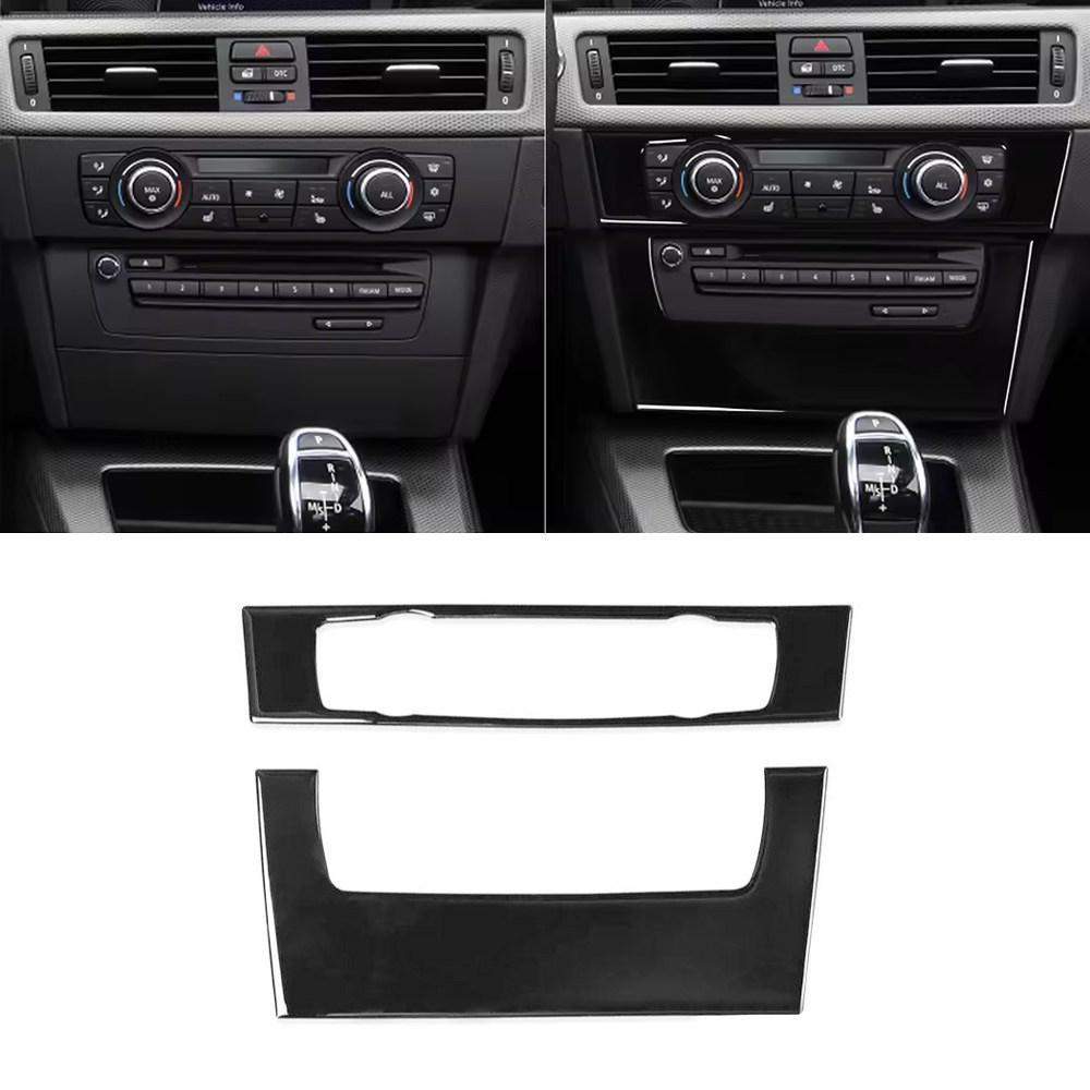 Для BMW 3 серии E90 E92 E93 2005-2012 Автомобильные аксессуары для интерьера Рамка отделки панели управления центральной консолью, кондиционером, CD-плеером Черная