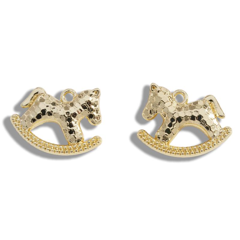 5 шт. 15*17 мм Подвески-шармы из цинкового сплава с гальваническим покрытием в виде лошадки-качалки для изготовления ожерелья, браслета, серег, ювелирных аксессуаров своими руками