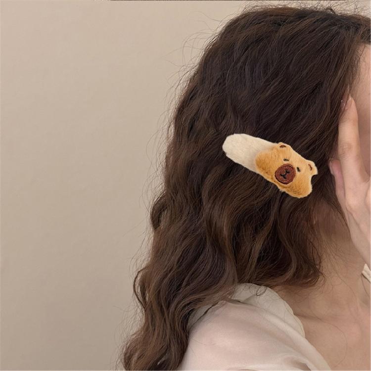 Милая плюшевая повязка на голову с капибарой, эластичная повязка для волос, модные аксессуары для волос, резинки для волос, накладные волосы, подходит для девочек и женщин