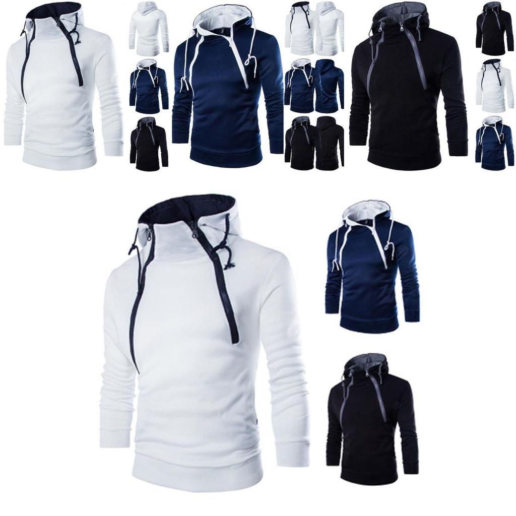 Классическое мужское худи с капюшоном и молнией, с регулируемым шнурком для зимы