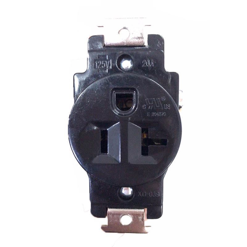NEMA 5-20R American Standard 20A Single Gang Recessed Generator Receptacle