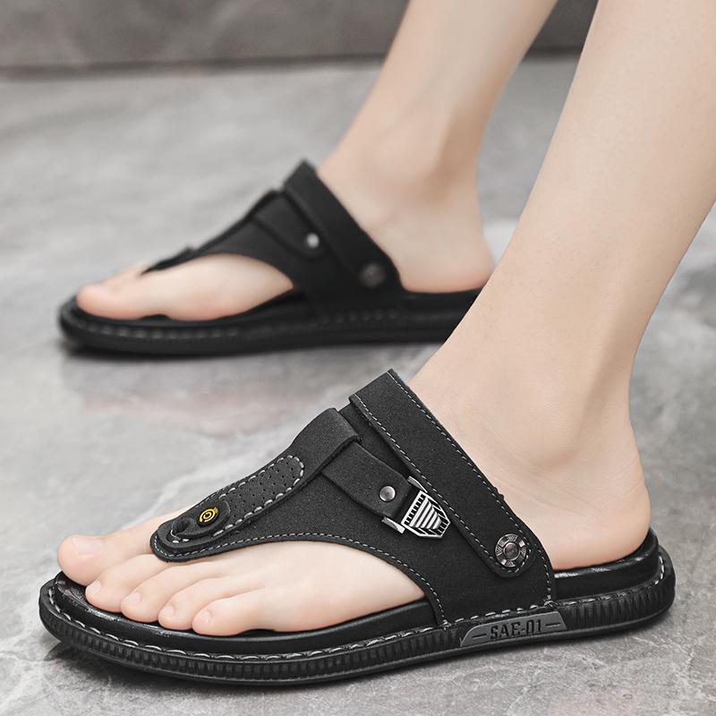 Мужские сандалии кожаные мужские стильные пляжные сандалии бренд летняя повседневная обувь шлепанцы мужские тапочки кроссовки мужская обувь для ходьбы