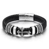Leather Handmade Bracelet Leather Woven Cross Men's Leather Bracelet Retro Trend