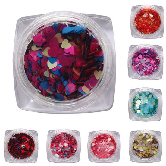 Shiny Glitter Love Heart Sequins Nail Art Decoration Manicure DIY Tool