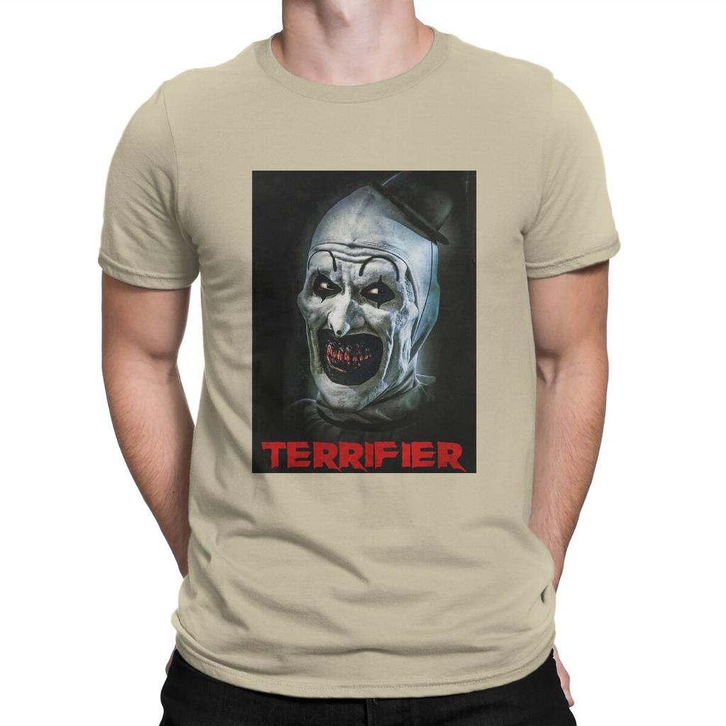 Новинка Футболка Terrifier Medium Horror для мужчин с круглым вырезом из чистого хлопка, страшные футболки с коротким рукавом, уникальная одежда
