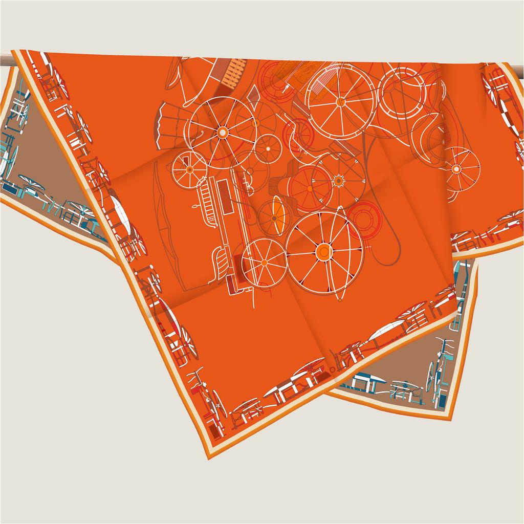 90cm Women Decorative Rolled Edge Double-Sided Two Color Scarf Strapless Square Handkerchief Neck Scarf