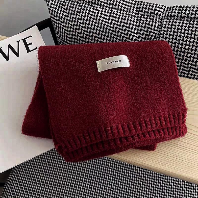 Wool Knitted Scarf Men's and Women's Small Scarf Student Couple Warm Shawl Thickened To Keep Warm