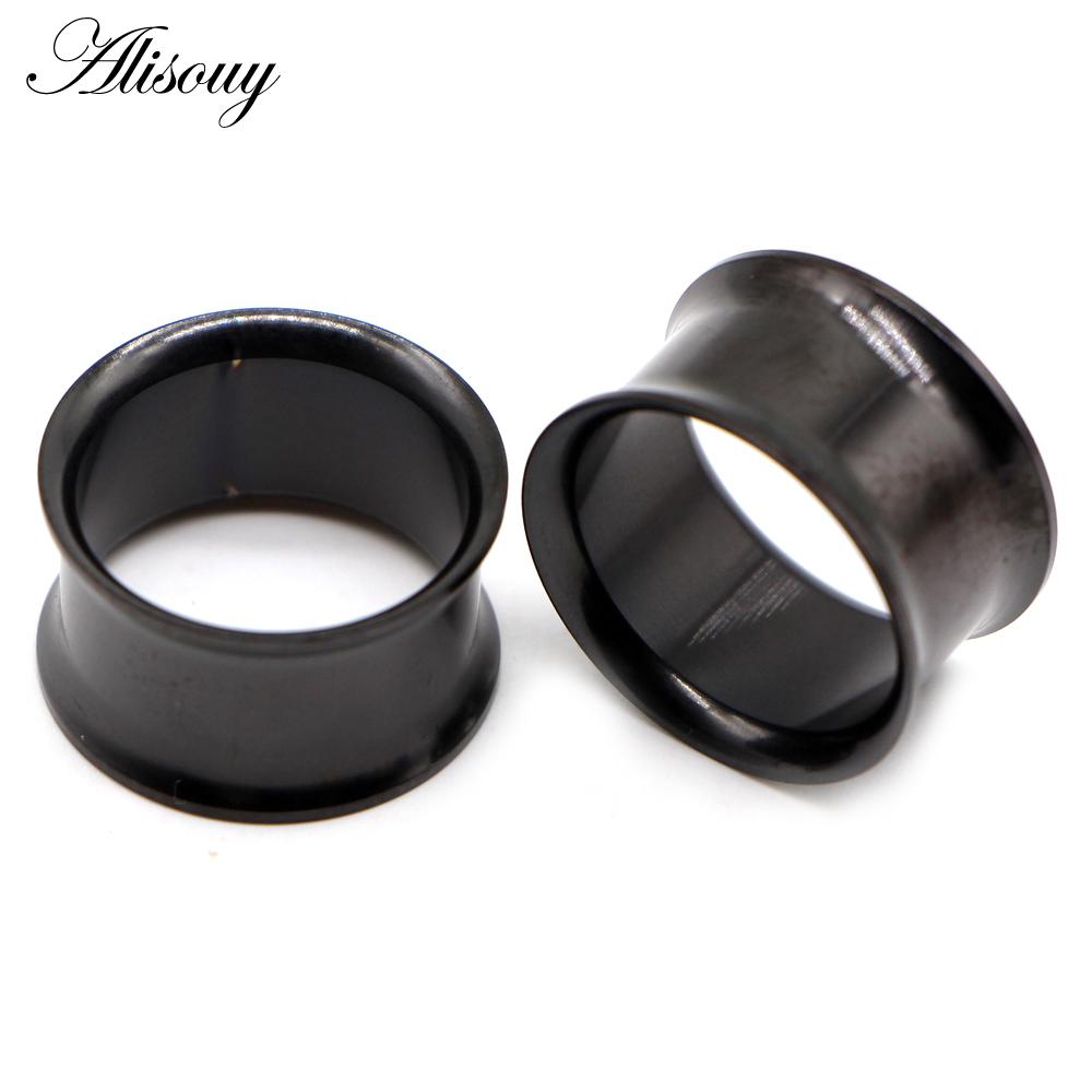 Alisouy, комплект из 2 шт., затычки для ушей, хирургическая сталь, без винтов, ушные манометры, туннельный расширитель, расклешенные серьги для пирсинга, вилки, растягивающиеся