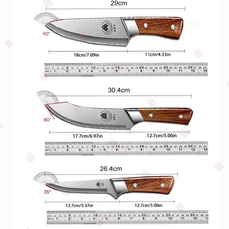 WXCOO Professional Kitchen Knives Set 3pcs Household Fruit Slicing Vegetable Cutting Knife Stainless Steel Chef Knife
