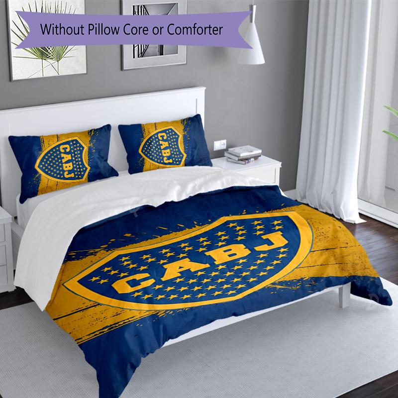 3pcs Club Atlético Boca Juniors Duvet Cover Set, Includes 1 Duvet Cover and 2 Pillowcases,Skin-Friendly&Comfortable Fabric,Suitable Bedding Sets